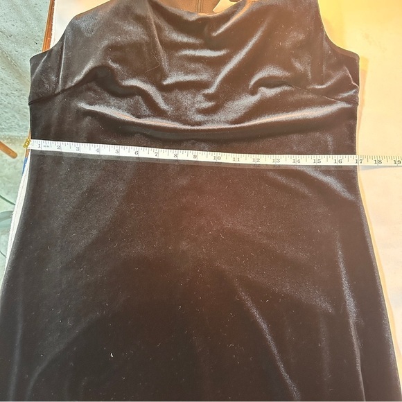 Witchycore Whimsigoth Dress maxi 10 Black Sleeveless Crushed Velvet Midi stretch - Picture 11 of 11